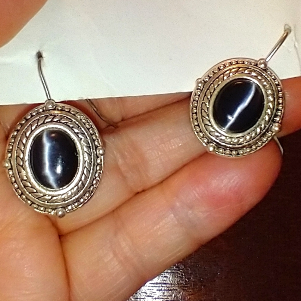 Vintage Cat's Eye Moon stone Earrings